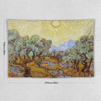 Van Gogh Olive Trees Tapestry Wall Hanging, Vintage Art Wall Decor for Bedroom, Dorm, Living Room, Aesthetic Polyester Tapestry with Hanging Accessories, 60x90 Inch