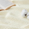 Bedsure 100% Cotton Muslin Blanket Queen Size for Bed - 4-Layer Breathable and Lightweight Thin Soft Summer Gauze Muslin Blankets for Adults, Cream, 90x90 Inches