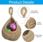 PATIKIL Hanging Fruit Baskets for Kitchen, Large Size Teardrop Home Decor Storage Hand-Woven Wall Hanging Basket for Garlic Potato Vegetable, Brown