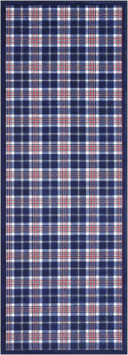GarveeHome Checkered 2x6 Runner Rug, Machine Washable Stain Resistant Rug with Non Slip Backing, Carpet with Low-Pile for Hallways Kitchen Entryway Bedroom Living Room Blue