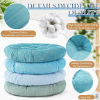 Jerify Floor Pillow Cushions Large Round Square Large Meditation Floor Pillow for Classroom Adult Meditation Picnic Party Seating Learning Daycare School(Round,Cold Colors,4 Pcs)