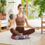 Codi Meditation Floor Pillow, Boho Pillows Seating for Adults and Kids, Large Round Cushion for Yoga Living Room Tatami Sitting, Memory Foam Added, 22x22 Inch, Multi Patchwork