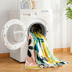 Boho Floral Flannel Fleece Throw Blanket – Soft, Warm & Lightweight Fuzzy Blanket for Couch, Bed, or Sofa Decor, Cute Botanical Design for Men Women & Girls, 50''x60'', Pink Green