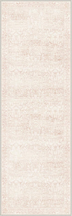 GENIMO 2x6 Runner Rug Non Slip Washable, Vintage Floral Kitchen Runner Rug, Low Pile Lightweight Hallway Runner for Laundry Room, Bathroom, Bedroom, Pink