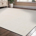 Easy Jute Rug 9x12 Indoor Outdoor Natural Rugs Solid Fiber Rug Woven Area Rug Boho Easy Clean Inside Carpet for Living Room Bedroom Dining Room Hallway or Outdoor Patio Porch (9 X 12 Bone)