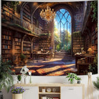 Accnicc Vintage Library Tapestry Medieval Bookshelf Tapestries Wall Hanging Fantasy Academia Hall Book Backdrop Small Tapestry for Bedroom Living Room Dorm Classroom 60 x 44 inch