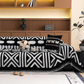 VClife Minimalism Tribal Couch Cover Non Slip White Black Geometric Jacquard Sofa Cover Washable Bohemian Style Aztec Couch Slipcover for Sectional Couch Chenille Furniture Protector 71''x150''