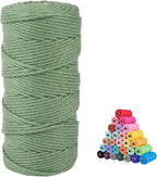 Macrame Cord,3mm x109 Yard Twine String Cord Colored Cotton Rope Craft Cord for DIY Crafts Knitting Plant Hangers Christmas Wedding Decor（Avocado Green）…