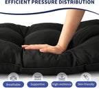 Outdoor Bench Cushion, 48x18x5 Inch, Waterproof Bench Cushion for Outdoor/Indoor Furniture, Tufted Patio Bench Seat Cushion, Fade Resistant Outdoor Cushions for Porch Swing Couch, Black