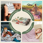 Snycler Flowers and Plants Throw Blanket for Bed 50 * 60inch Woven Blanket Cotton Polyester Farmhouse Decor for Indoor Outdoor Sofa Bedroom Garden，All Season （Spring）