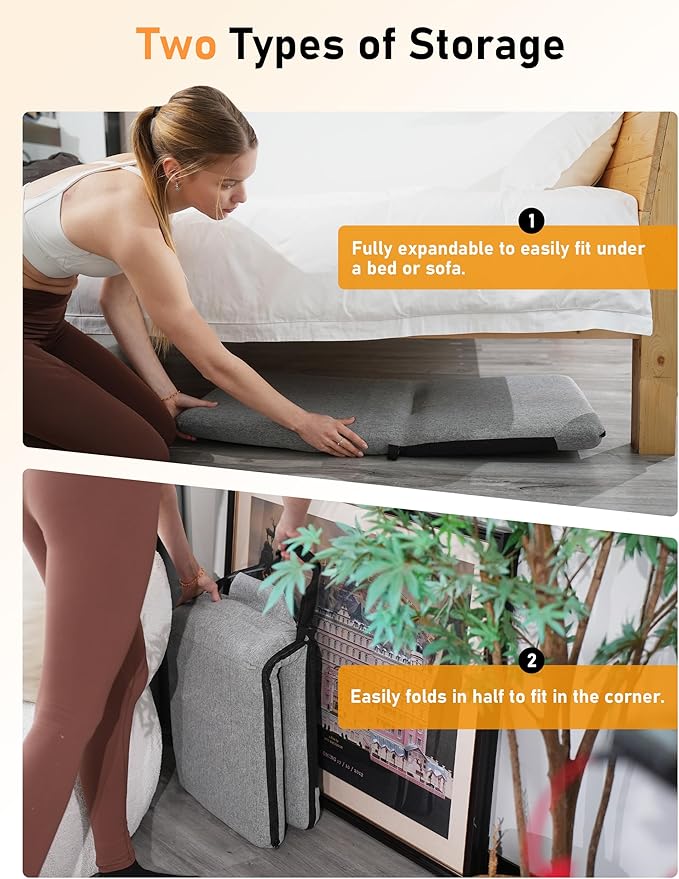 Floor Chair with Back Support Adjustable Meditation Chair with 14 Positions Portable Ground Seating for Adults Foldable Floor Seat for Meditation Yoga Reading (Thicker Sponge Version)