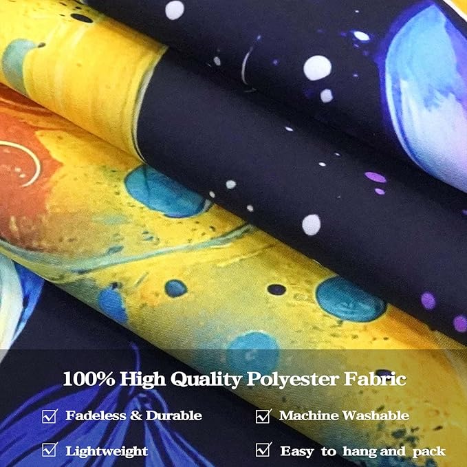 Accnicc Purple Sun and Moon Tapestry for Bedroom Hippie Boho Floral Flower Plant Wall Tapestry Aesthetic Celestial Star Large Tapestries Wall Hanging for Living Room Dorm 80 x 60 Inch