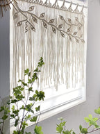 Youngeast Macrame Wall Hanging Woven Tapestry Bedroom Curtain Leaf Shape Living Room Curtains Wall Decor
