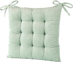 HLOVME Corduroy Chair Cushion with Ties Ultra Soft Warm Floor Cushion for Kids Reading Nook Comfortable Square Seat Cushion for Adult 15.7”x15.7”, Green