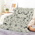 Throw Blanket for Couch, 300GSM Warm Soft Cozy Flannel Blanket, Cute Blanket for All Seasons Bedroom Home Decor Gifts, Grey Halloween Bats 50x60 Inches