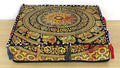 ICC Large Square Cotton Mandala Cushion Cover Hippie Ottoman Pouf Cover Daybed Floor Pillow Cover with Heavy Duty Zipper Seating Ottoman Poufs Dog-Pets Bed (Yellow 4 flower, 18" Square)