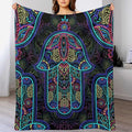Boho Mandala Throw Blanket Colorful Hand Bohemian Blanket for Sofa Bed Couch Chair Or Dorm 60"x80"
