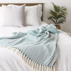 DII Woven Throw Collection 100% Cotton, Basketweave, 50x60, Teal