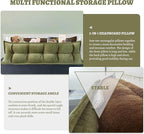 Johnear Headboard Backrest Set of 2 Pack Chenille Throw Pillows for Daybed Couch Support Reading Pillows for Sitting in Bed Adult, Green Large Bolster Pillow for King Size Bed Wedge Pillow