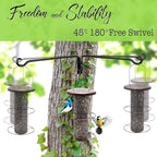 Qiang Ni Plant Hanger Outdoor: 12 Inch Bird Feeder Bracket for Garden Patio Decor - Swivel Adjustable Wall Mount Plant Hook for Hanging Flower Baskets