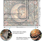 Accnicc Vintage Sun and Moon Tapestry Boho Hippie Floral Wall Tapestry for Bedroom Aesthetic Brown Celestial Spiritual Botanical Plant Small Tapestries Wall Hanging for Living Room Dorm 48 x 36 Inch