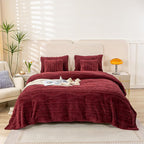 YUSOKI Twin XL Blanket Single Layer,Weight(3.1lb),370GMS-3D Stylish Design for Gift Home Decor (Burgundy Red,65"x90")