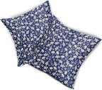 Navy Blue Pillow Covers 16x16 Set of 2 Vintage Floral Rustic Old Style Cute Flower Print Decorative Outdoor Pillowcases Seasonal Farmhouse Throw Cushion Case Decor for Couch Sofa Bed