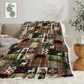 Rustic Bear Throw Blankets for Kids, Soft, Flannel, Warm, Rustic Cabin Fleece Blankets Decor, Farmhouse Country Bear Moose Forest Plush Throw Blanket for Couch Sofa 50X60 Inch