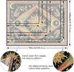 Accnicc Hippie Sun and Moon Tapestry Boho Mandala Floral Wall Tapestry for Bedroom Aesthetic Vintage Plant Celestial Colorful Large Tapestries Wall Hanging for Dorm Living Room Decor 80 x 60 Inch