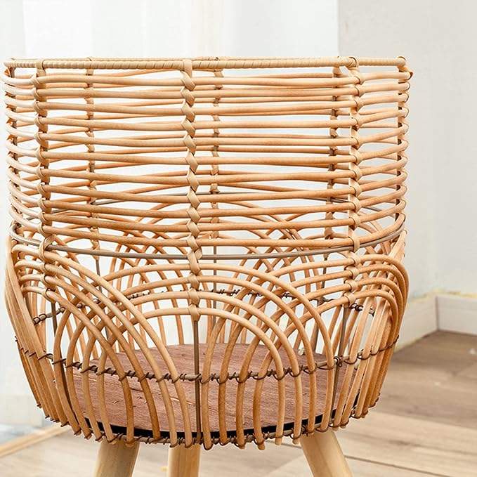 Woven Rattan Pot Stand Indoor, Handwoven Woven Plant Pot with 3 Legs, Plant Display Rack Flower Pot Stand for Gardening and Interior Decoration Plant Stand(#1)