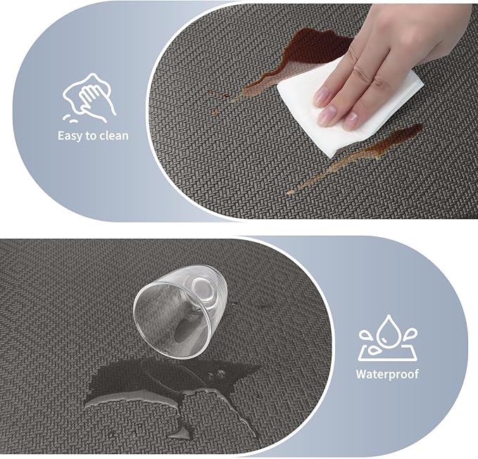 Mattitude Kitchen Mat 2PCS Kitchen Rugs Cushioned Anti-Fatigue Rug Waterproof Standing Desk Mat Kitchen Mats for Floor Kitchen Rug Set for Kitchen, Sink, Office 17.3"×30"+17.3"×47" Dark Grey