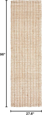 SAFAVIEH Natural Fiber Collection Runner Rug - 2'3" x 8', Natural, Handmade Boho Farmhouse Woven Jute, Ideal for High Traffic Areas in Living Room, Bedroom (NF187A)