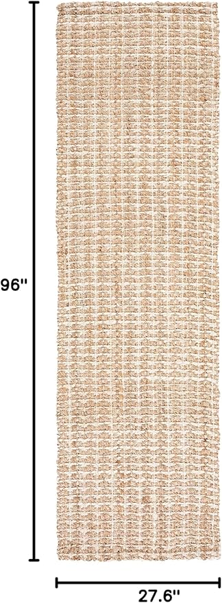 SAFAVIEH Natural Fiber Collection Runner Rug - 2'3" x 8', Natural, Handmade Boho Farmhouse Woven Jute, Ideal for High Traffic Areas in Living Room, Bedroom (NF187A)