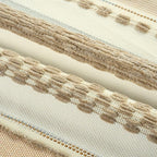 FUTEI Khaki Decorative Throw Pillow Covers 20x20 Inch Set of 2, Soft Tufted Striped Textured Accent Cushion Case,Boho Pillows for Couch Decor