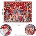 FEASRT European Royal Tapestry Unicorn with Lion, Large 40x30 Inches Soft Flannelette, for Bedroom, Living Room, Dorm