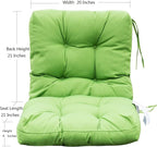 QILLOWAY Outdoor Seat/Back Chair Cushion Tufted Pillow, Spring/Summer Seasonal Replacement Cushions - Pack of 4 (Green)