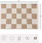 · REDEARTH · Jute Cotton Area Rug, Sustainable Handwoven, Non-Shedding, Soft & Durable – Reversible, Neutral Tones for Home Décor in Living Room, Dining, Bedroom (Gridstone Natural, 2'x3'), Set of 2