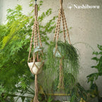 2Pcs Macrame Plant Hangers (27.56”) Indoor & Outdoor, Boho Hanging Planters for Indoor & Outdoor Plants, Macrame Wall Hanging Decor for Flower Pots & Baskets (Pots Not Included)