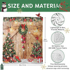 Farmhouse Christmas Throw Blanket, Wood Barn Door Winter Rustic Xmas Tree Snow Blanket for Bed Sofa Travel and Camping, Super Soft Cozy Fluffy Plush Blanket for All Seasons, 50" x 60"