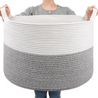 Goodpick Extra Large Rope Basket, 83L Blanket Basket Living Room, Baby Toy Storage, Woven Storage for Clothes, Big Toy Bin for Kids Organizer, 21.7 x 13.8 inches