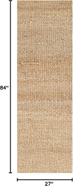 SAFAVIEH Natural Fiber Collection Runner Rug - 2'3" x 7', Natural, Handmade Farmhouse Jute, Ideal for High Traffic Areas in Living Room, Bedroom (NF732A)