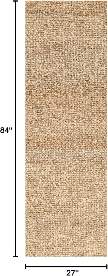 SAFAVIEH Natural Fiber Collection Runner Rug - 2'3" x 7', Natural, Handmade Farmhouse Jute, Ideal for High Traffic Areas in Living Room, Bedroom (NF732A)