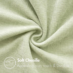 MIULEE Pack of 2 Spring Light Green Couch Throw Pillow Covers 12x20 Inch Soft Chenille Lumbar Pillow Covers for Sofa Living Room Solid Dyed Cases