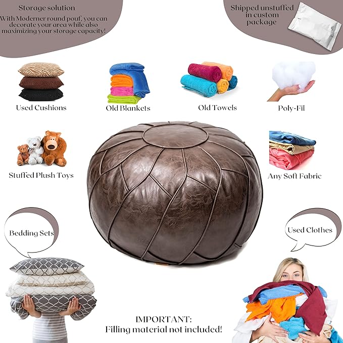 Moderner Pouf Ottoman Chocolate Brown Color