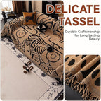 VClife Boho Sofa Cover Pet Sectional Couch Covers, Anti Slip Chenille Sofa Slipcover for 3 Seat, Unique Black Coffee Couch Sofa Covers for 3 Cushion Couch Washable Sofa Covers Throw, 71"X150"
