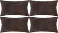 Set of 4 Dark Brown Decorative Throw Pillow Covers 12x20 Inch Corduroy Pillow Covers for Bed Couch Sofa Living Room Soft Cushion Cases