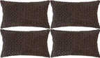 Set of 4 Dark Brown Decorative Throw Pillow Covers 12x20 Inch Corduroy Pillow Covers for Bed Couch Sofa Living Room Soft Cushion Cases