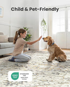 AMADA HOMEFURNISHING 9x12 Washable Area Rug, Low-Profile Large Area Rug with Non-Slip Backing & Durable Edge Binding, Vintage Large Rugs for Living Room, Bedroom & Dinning Room