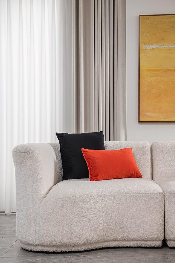 Lumbar Pillow Covers 12x20 Burnt Orange: Pack of 2 Cozy Soft Velvet Rectangular Modern Luxury Decorative Throw Pillow Cases for Sofa Couch Living Room Bed Home Decor
