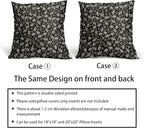 Vintage Flower Pillow Covers 20x20 Set of 2 Black Brown Floral Block Print Rustic Decorative Throw Pillows Outdoor Pillowcase Farmhouse Linen Cushion Case Decor for Home Sofa Couch Bed